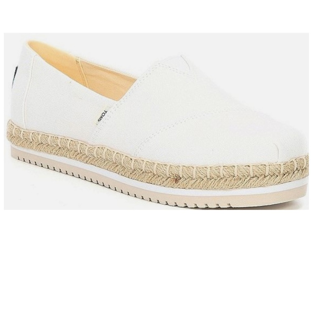 NWT Toms Women's Alpargata Platform Rope White Canvas